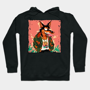 Stoned Wolf Cartoon Style 420 Hoodie